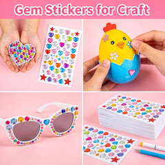 3200Pcs Self-Adhesive Gem Stickers and Rhinestones for Crafting