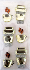 The Paper Studio GEMSTONES Coffee Cups Rhinestones Stickers – 9 pcs