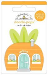 Doodlebug Doodle-pop 3D Sticker Carrot Top House Door Windows Welcome Chimney