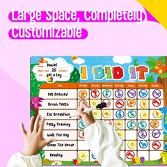 Magnetic Reward Chart, Dry Erase Task Board-One Chart & 72 Magnetic Reward Ma…