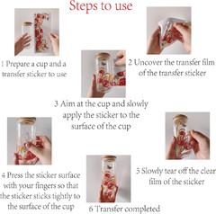 14 Pieces Beautiful Rose Flower UV DTF Transfer Stickers, Waterproof, Scratch Re
