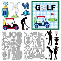 Golf Theme Metal Die Cuts for Scrapbooking, Card Making & DIY Crafts – Carts, Cl