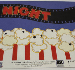 EK Success Scrapbook Title Over-all Movie Night Theater Family Fun EKOV/149 NEW