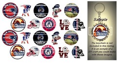 Bottle Cap Images (25mm) 1″ ~ Precut ~ Football ~ Patriots
