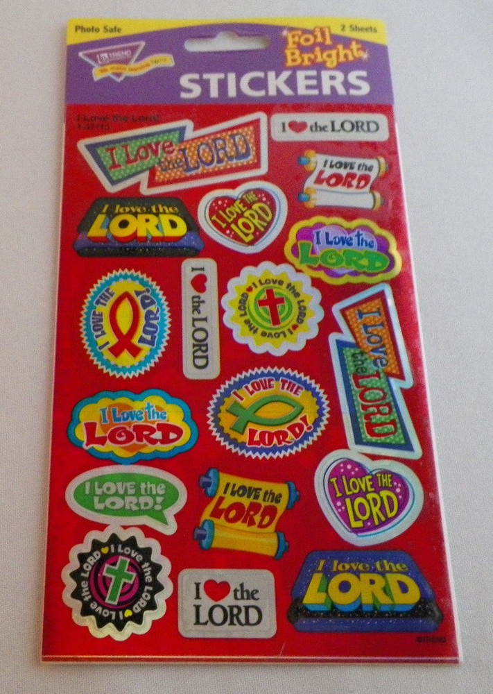 36 Christian Stickers, I Love the Lord! (1 pkg-2 Sticker Sheets) Scrapbooking