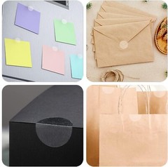 144 Pcs Clear Retail Package Seals 1″Inch Premium PET Transparent Oil-Based Glue