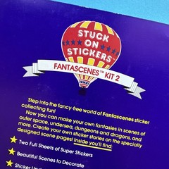 Vintage 80s Stuck On Stickers Kit 2 Scholastic Fantascenes Album Book 1983 Used