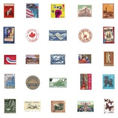 50pcs Vintage Travel Stickers Pack, Retro Stamp, Journal Stickers, Planner,078