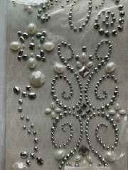 K&Company ELEGANCE SWIRL Adhesive Gems 12×4.5in BENT Rhinestone Faux Pearl 7 pcs