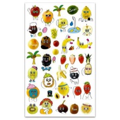 CUTE FRUIT STICKERS Nice Day Kawaii Paper Sticker Sheet Craft Scrapbook Seal NEW