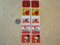 RETIRED 10 MEDIUM * SNOOPY STICKERS PEANUTS * THANKSGIVING TURKEY SCRAPBOOK CUTE