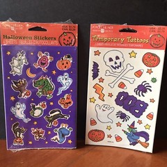 Vtg Lot NOS Halloween Stickers American Greetings Temporary Tattoo Forget Me Not