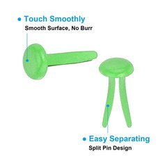 500 PCS Paper Brass Fasteners Split Pins Pastel Mini, Light Green, 4.5 x 8 mm