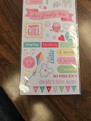 Baby Girl Theme Scrapbooking Stickers Mambisticks Glitter 1-6 Months Child