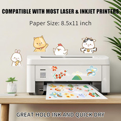 25 Sheets Printable Clear Sticker Paper A4, Transparent Vinyl Sticker Paper for