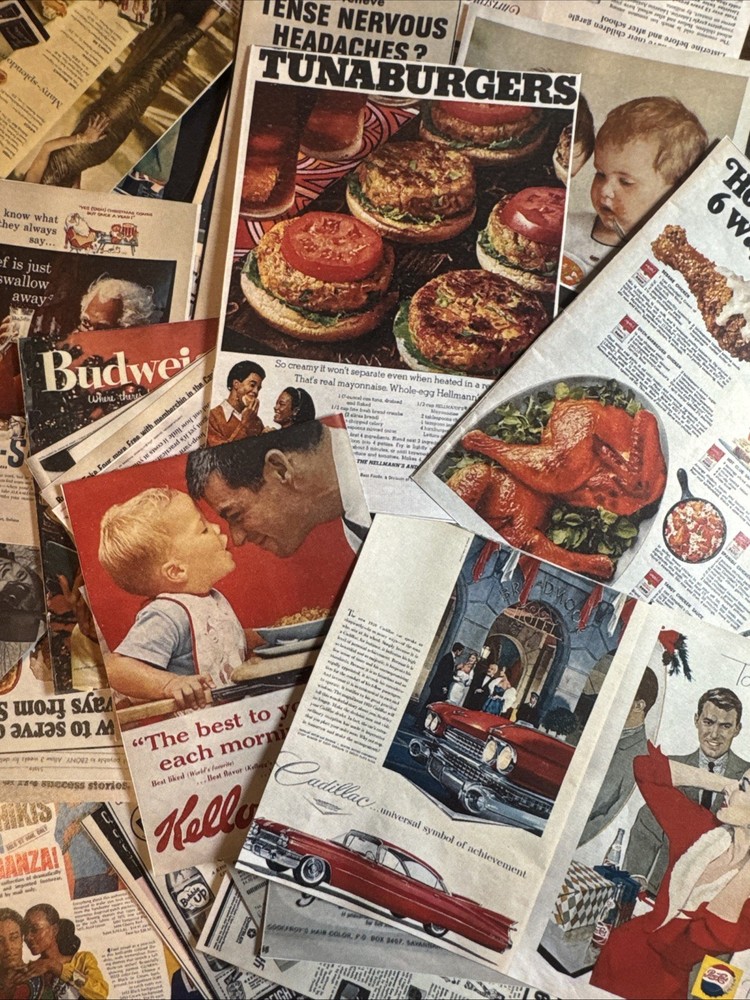 80+piece vintage style advertisement) Lot Junk Journal Ephemera SET 2