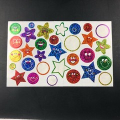 Highlights Glitter Sparkle Sticker Star Shapes Smile Smiley Faces Glasses