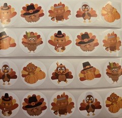 20 Thanksgiving Stickers/Reward Stickers For Kids/Turkey Stickers/Fall Stickers