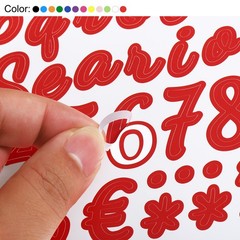 Alphabet Letters Numbers Stickers, Self Adhesive Cursive, Dark Green 6 Sheets