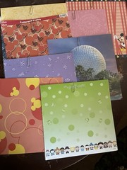 Vintage DISNEY EPCOT Mickey Mouse Minnie Lot Approx 110 + Scrapbook Sheets 12×12