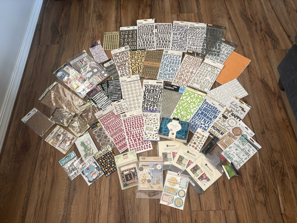 Lot of 56 Pkgs Scrapbooking Stickers Letters & MORE! See Photos NEW