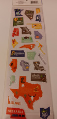 Recollections Stickers All 50 USA States Shaped Like Each State 13″ Sheets