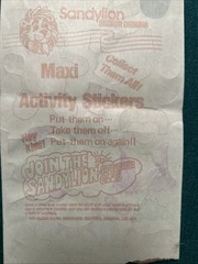 Vintage 1983 Sandylion Maxi Activity Sticker Sheet Bear In Disguise Halloween