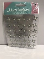 EK Jolee’s Boutique Dimension Wedding Gem Flowers Stickers Brand New, 36 Pcs.