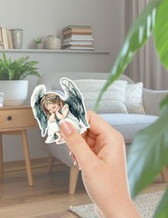 Angel Girl Die Cut Vinyl Stickers Set Scrapbooking Laptop Waterbottle
