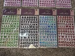 Lot Of 8 NEW Craft/scrapbooking Sticko Metallic Letters-pink/blue/green/orange