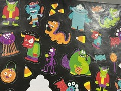 Rare Vintage Stickers Collectible Halloween Glitter Monsters Candy Creatures