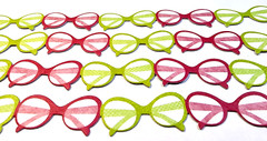 4pc Sunglasses Cardstock Stickers Multi-Color Pink Green 6″ Borders Recollection