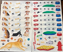 Creative Memories All Dog Stickers – Set of 12 Block Strips – NLA