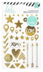 Heidi Swapp, Hello Beautiful, Love, Arrows, Chipboard Embellishments, Gold Foil