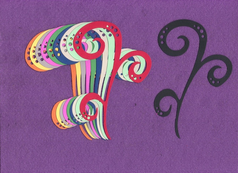 FLOURISH SWIRL HOLES die cuts scrapbook cards