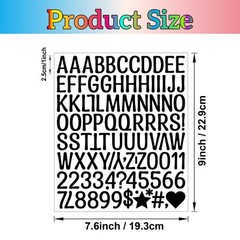 1920Pcs Letter Stickers 20 Sheets Alphabet Stickers 1 Inch Vinyl Self-Adhesiv…