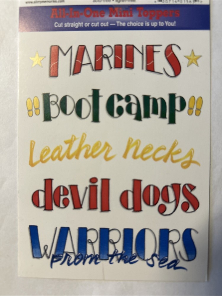 Marine Corps USMC Cardstock Scrapbooking Embellishments Rare