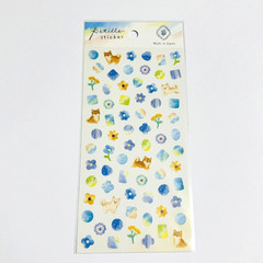 Japanese Mameshiba Shiba Inu Sticker Sheet Kawaii Dog Floral Made in Japan
