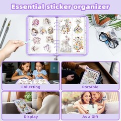Versatile A5 Clear Sticker Album with Blank Release Paper & Glitter Stars Design