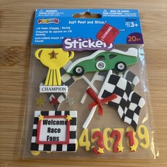 Foamies 3D Foam Stickers Sports Cars Racing Flag Trophy Numbers Car
