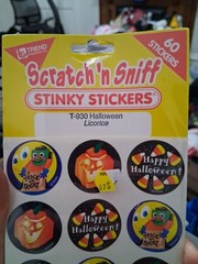 Vtg 1996 TREND Scratch ‘n & Sniff STINKY 60 STICKERS HALOWEEN Licorice SEALED