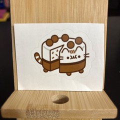 Pusheen Cat Cake Sticker 1.75 Inches H x 2 Inches W
