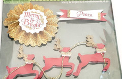 Christmas Crafts MERRY & BRIGHT 3D Embellishment – 6 pcs