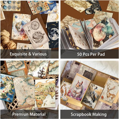 300 Pcs Vintage Aesthetic Washi Stickers – 6 Daily Life Scenery Themes Scrapboo