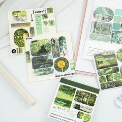 40 Sheets Landscape Scenery Paper Stickers Journal Planner Scrapbooking Crafts