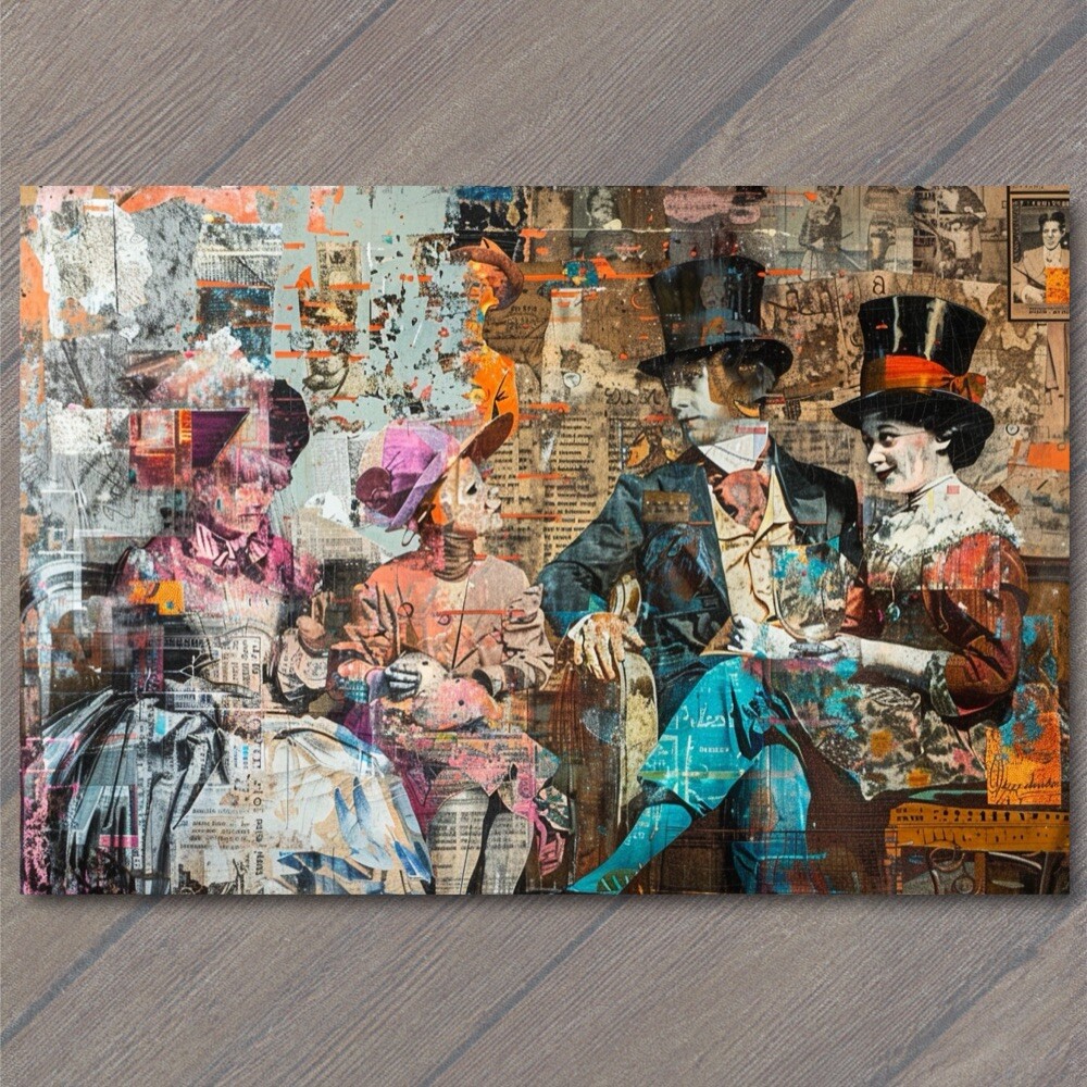 STICKER Collage Super Unusual Strange Weird Wild Tableaus Layered Fanciful Fun
