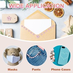 5 Sheet/180 Pcs Flower Self-Adhesive Rhinestone Sticker Light Yellow