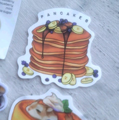 Breakfast Pancake Stickers Blueberry Food Delicious Bread Lot of 5