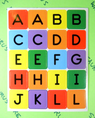 Colorful Alphabet Letter Blocks A-Z Stickers Eureka 2 Sheet Set