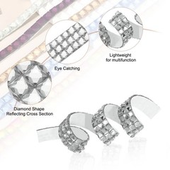 1.18 Inch x 1 Yard Crystal Rhinestone Sticker Ribbon White